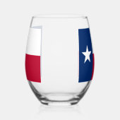 Wijnglas met vlag van Texas, VS Zonder Voet (Links)