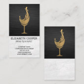 Wijnglas Metallic Splash Visitekaartje (Voorkant / Achterkant)