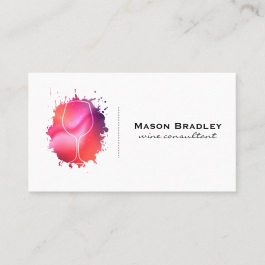 Wijnglas Modern Logo Visitekaartje (Voorkant)