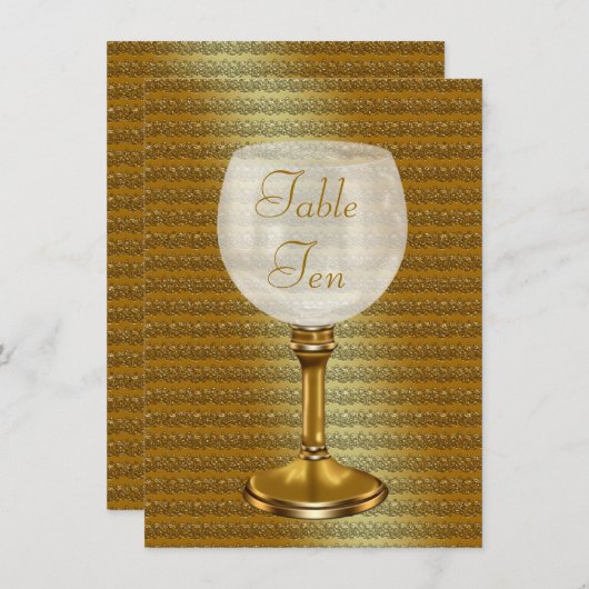 Wijnglas op goudweddenschappen Aantal Kaarten (Voorkant / Achterkant)