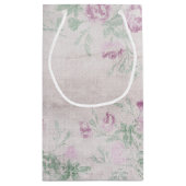 wijnglas op retroflorale achtergrond klein cadeauzakje (Achterkant)