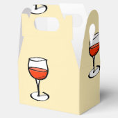 Wijnglas op sinaasappel bedankdoosjes (Geopend)