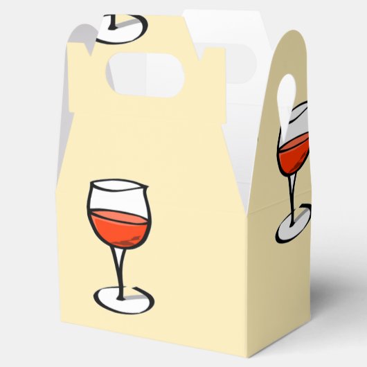 Wijnglas op sinaasappel bedankdoosjes (Geopend)