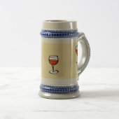 Wijnglas op sinaasappel bierpul (Voorkant rechts)