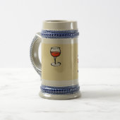 Wijnglas op sinaasappel bierpul (Voorkant links)