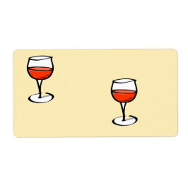 Wijnglas op sinaasappel etiket