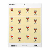 Wijnglas op sinaasappel etiket (Full Sheet)
