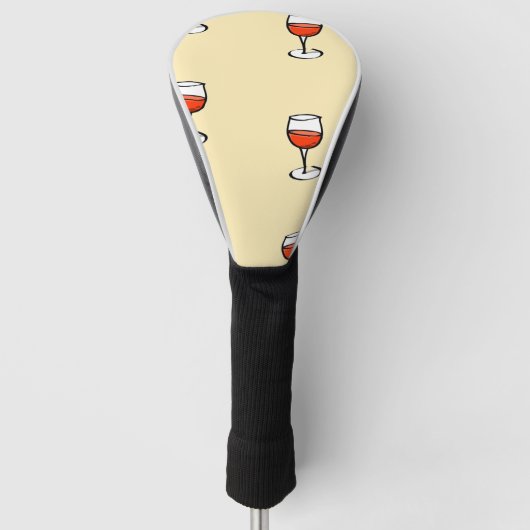 Wijnglas op sinaasappel golfheadcover (Voorkant)