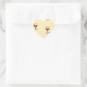Wijnglas op sinaasappel hart sticker (Tas)
