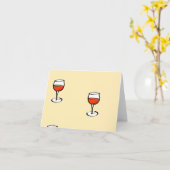 Wijnglas op sinaasappel kaart (Gele Bloem)