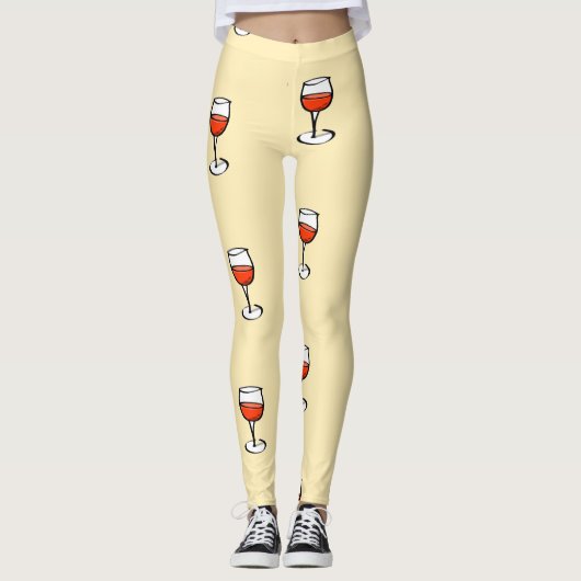 Wijnglas op sinaasappel leggings (Voorkant)