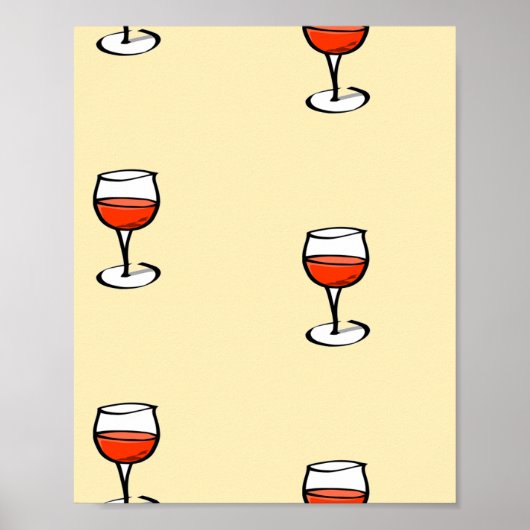 Wijnglas op sinaasappel poster (Voorkant)