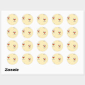 Wijnglas op sinaasappel ronde sticker (Vel)