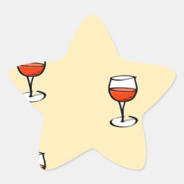 Wijnglas op sinaasappel ster sticker