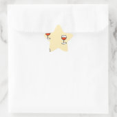 Wijnglas op sinaasappel ster sticker (Tas)