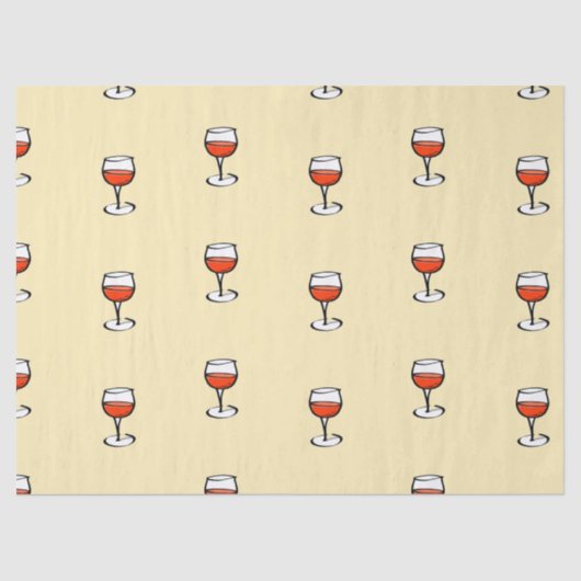 Wijnglas op sinaasappel tissuepapier (Voorkant)