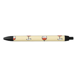 Wijnglas op sinaasappel zwarte inkt pen