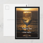 Wijnglas op zonsondergang briefkaart (Voorkant / Achterkant)