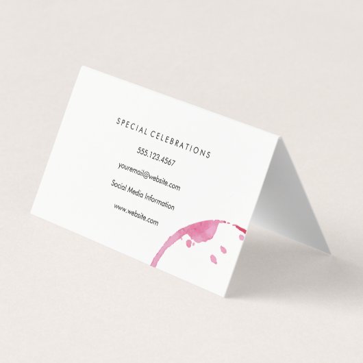 Wijnglas pictogram wijnvlek visitekaartje (Achterkant)