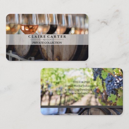 wijnglas proeven | wijnvaten visitekaartje (Voorkant / Achterkant)