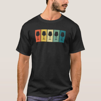 Wijnglas Retro Sunset Wijn T-shirt