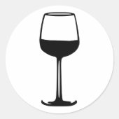 Wijnglas Ronde Sticker (Voorkant)
