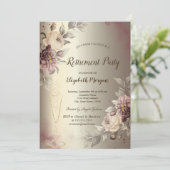 Wijnglas Rozen Champagne Pensioen Kaart (Staand voorkant)