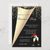 Wijnglas, Santa Hat Company kerstparty Kaart (Voorkant)