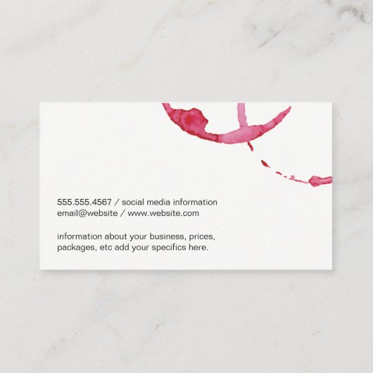 Wijnglas spatten | Wijngaard Visitekaartje (Achterkant)