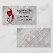 Wijnglas spetter | Hout Visitekaartje (Voorkant / Achterkant)