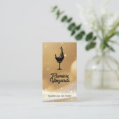 Wijnglas Splash Logo | Gouden Bokeh achtergrond Visitekaartje (Staand voorkant)