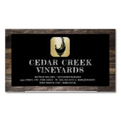 Wijnglas Splash Logo | Rand hout Magnetisch Visitekaartje (Voorkant)