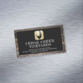 Wijnglas Splash Logo | Rand hout Magnetisch Visitekaartje (Voorbeeld)