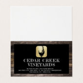 Wijnglas Splash Logo | Rand hout Visitekaartje (Buitenkant ongevouwen)