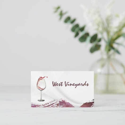 Wijnglas Splash | Winnerij Visitekaartje (Staand voorkant)
