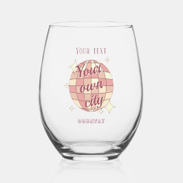 Wijnglas stadsnaam souvenir cadeau drink wijnglas zonder voet