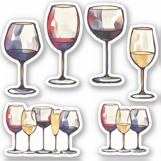 Wijnglas stickers (Voorkant)