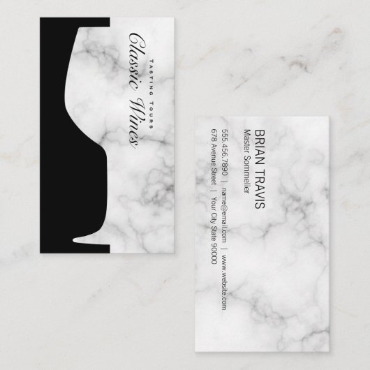 Wijnglas Tegenruimte Marmer Visitekaartje (Voorkant / Achterkant)