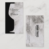 Wijnglas | Tegenruimte met marmerachtergrond Visitekaartje (Voorkant / Achterkant)