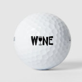 Wijnglas Tekst Golfballen (Voorkant)
