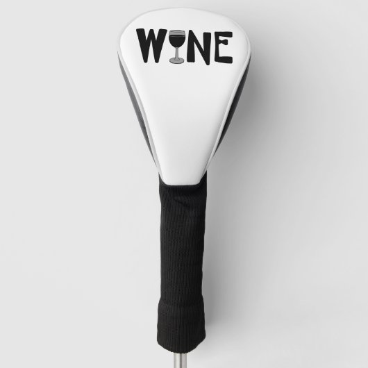 Wijnglas Tekst Golfheadcover (Voorkant)