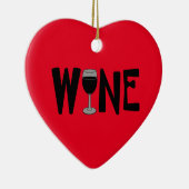 Wijnglas Tekst Keramisch Ornament (Rechts)