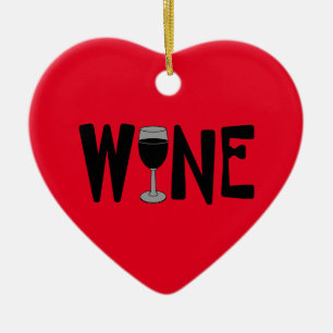 Wijnglas Tekst Keramisch Ornament