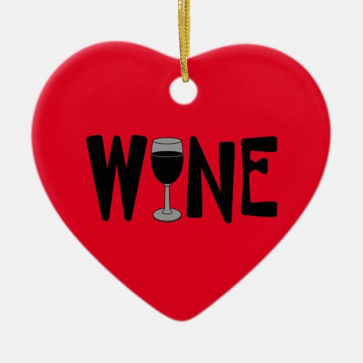 Wijnglas Tekst Keramisch Ornament (Voorkant)