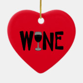 Wijnglas Tekst Keramisch Ornament (Achterkant)