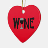 Wijnglas Tekst Keramisch Ornament (Links)