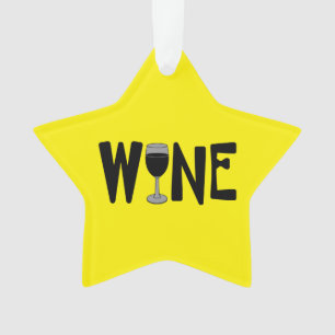Wijnglas Tekst Ornament