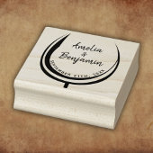 Wijnglas Typografie Couple`s Namen Bruiloft Rubberstempel