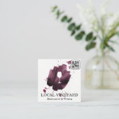 Wijnglas | Uitdrukkende penseel | QR-code Vierkante Visitekaartje (Staand voorkant)