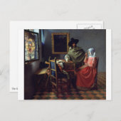 Wijnglas van Johannes Vermeer Briefkaart (Voorkant / Achterkant)